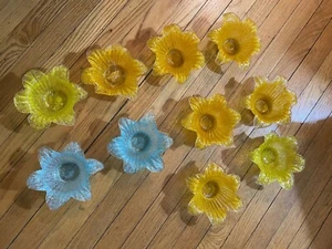 10-tlg. SET Fratelli Toso Murano Multicolor Überschnitzglas Zuckergeschirr - Obstschalen - Bild 1 von 8