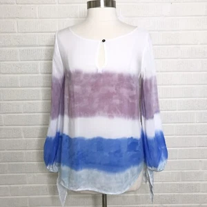Anthropologie Holding Horses Small S Melting Stripes Tee Blouse Tie Dye Top  - Picture 1 of 9