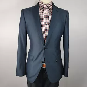 J.Ferrar End on End Men's Sport Coat Blazer Two Button Navy Slim Size 38L - Picture 1 of 15