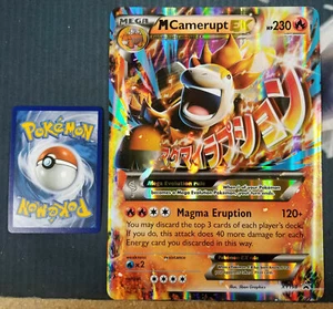 Pokemon M Camerupt EX XY198 SM Black Star Promo (tamaño jumbo/de gran tamaño) casi nuevo - Imagen 1 de 1