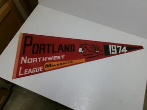 Vintage Authentic 1974 Northwest League Portland Mavericks Baseball Team Pennant - Picture 1 of 13