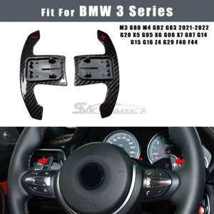 Real Carbon Fiber Steering Wheel Paddle Shifter For BMW G20 G80 G82 G83 M3 M4 M5 - Picture 1 of 5