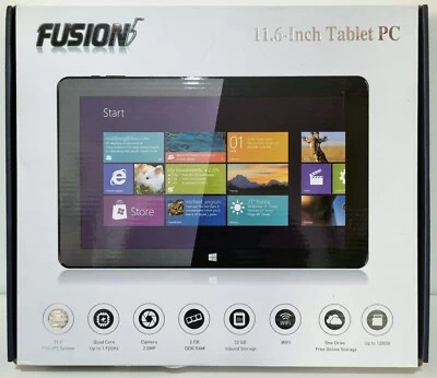 Fusion5 T60 11.6 Inch Tablet 1.92GHz CPU Quad Core 2GB RAM 32GB SSD Windows 10 - Image 1 of 4