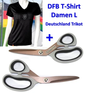 DFB Fußball Fan T-Shirt Damen + QMBasic Scheren Set Haushalt Küchenschere Titan - Bild 1 von 14