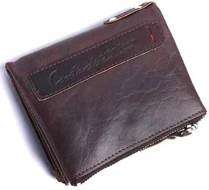 Brand New Men's Genuine Leather RFID Blocking Wallet Chocolate Brown - Picture 1 of 6