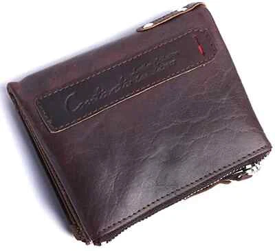 Brand New Men's Genuine Leather RFID Blocking Wallet Chocolate Brown - Image 1 of 4