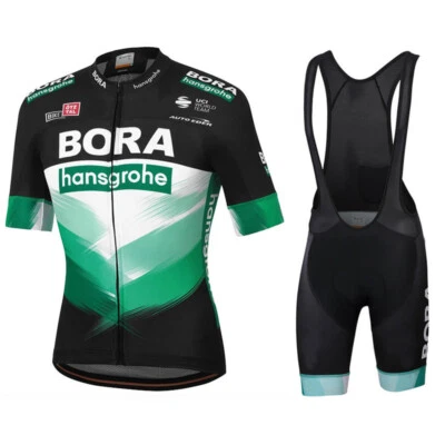 Conjunto corto de jersey de ciclismo y babero para hombre camiseta de ciclismo manga corta pantalones cortos de ciclismo Foto 1 de 4