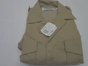 Flying Cross FX7120 Hidden Zipper Tan Uniform Shirt Size Medium 36/37 - Picture 1 of 8