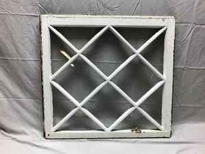 Antique Diamond Mission 12 Lite Window Sash Shabby White Chic 27x30 VTG 715-23B - Picture 1 of 12