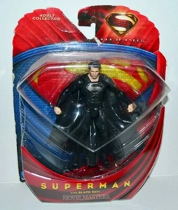 Superman Man of Steel Movie Masters Black Suit Variant 2013 Action Figure RARE - Picture 1 of 6