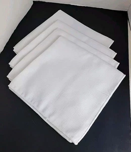 Four (4) BARDWIL LINENES 100% Polyester White Napkins (RN 15028) - New w/Tags - Picture 1 of 6