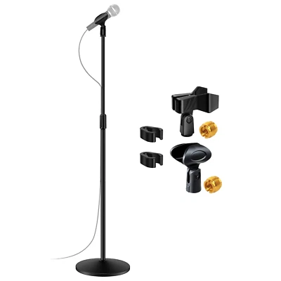 JUHYANGYOO 5 Core Mic Stand Round Base Height Adjustable Universal Microphone Mount Stands