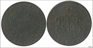 Portugal 20 Reis 1847 / Maria II MBC KM00482 - Picture 1 of 1