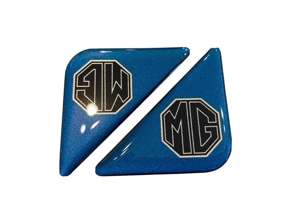 Number Plate 3D Gel Corners MG Blue/black Badge x Pair - image 1 of 1