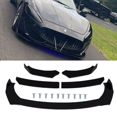 For Maserati grandtursimo Front Bumper Lower Lip Splitter Spoiler Body  Black - Image 1 of 4