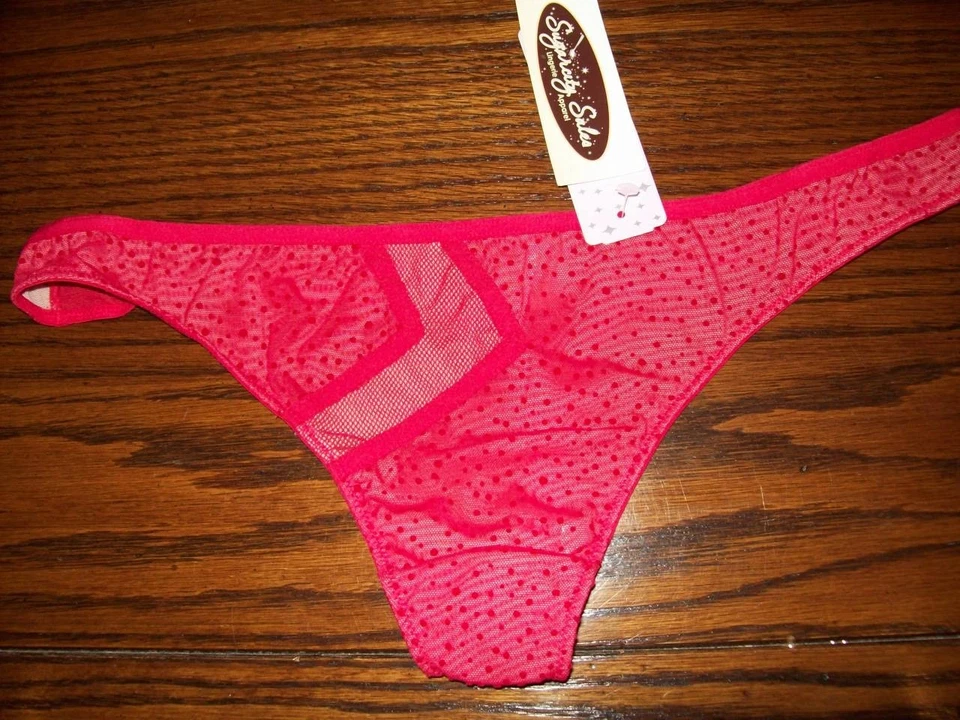 NUEVO CON ETIQUETAS BRAGAS TANGA JEZEBEL MALLA Y PUNTOS 50896 AMZ ROJO S L Foto 1 de 2