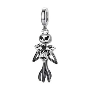 Genuine S925 Sterling Silver Jack Skull Pendant Charm For Bracelets - Picture 1 of 2