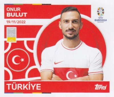 PANINI FUßBALL UEFA EM EURO 2024 DEUTSCHLAND Topps Sticker European Football Championship Euro 2024 No. TUR 10: Onur Bulut Türkiye Image NEW PRODUCT
