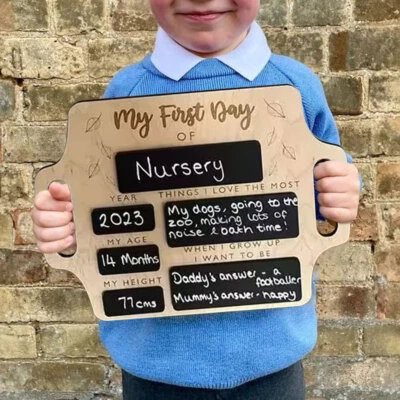 Reusable My First Day of School My First Day of Nursery Chalk board Print PlaqGT - image 1 of 4