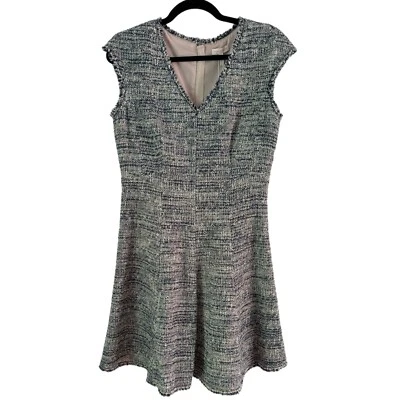 Vestido de Tweed con Flecos y Acampanados Metálicos Metálicos Rebecca Taylor Talla 10 NUEVO  Foto 1 de 4