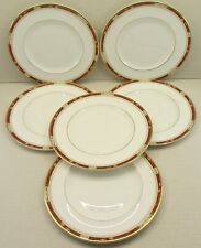 Royal Doulton Sandon H5172 White Red Fine Bone China 6 X Dinner Plates 10.5"