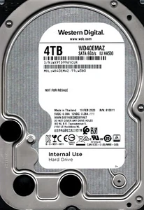 WD40EMAZ-11LW3B0 S/N: WX91D WESTERN DIGITAL 4 TB TAILANDIA FEBRERO 2020 - Imagen 1 de 2