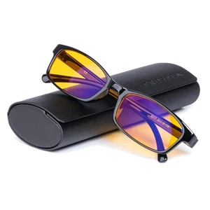 Stylish Black Blue Light Glasses with 99% Protection & Anti-Glare Lens - +1.5D - Picture 1 of 8