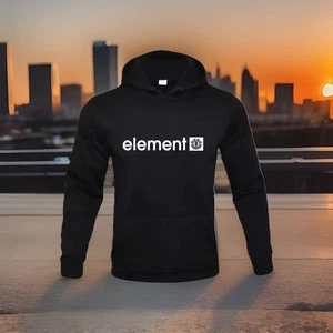 Kapuzensweatshirt Herren XL mit Element Skateboard Logo Hoody schwarz 🛹 - Bild 1 von 2