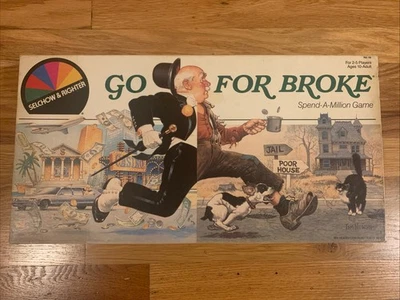 Vintage GO for BROKE BOARD GAME Spend a Million Game 1985 - 100%  COMPLETE - Image 1 of 2