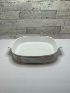 Horno holandés cubierto vintage 1989 Corning Ware 2,5 litros A-10-B sin tapa con rosa - Imagen 1 de 13