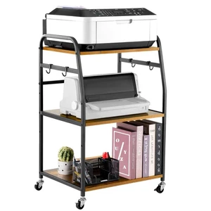 Vividwood Support d'imprimante - Grande table d'imprimante à 3 niveaux avec rangement réglable... - Photo 1/8
