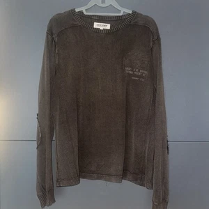 Chevignon Man Brown Long Sleeve Round Beck Sweater Sz L - Picture 1 of 8