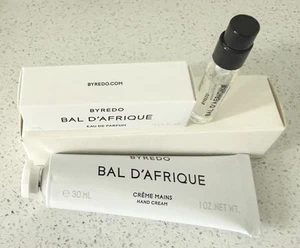 Bal d’Afrique Hand Cream 1.0oz/30ml & EDP Sample Vials .06oz/2mL ~ NIB By BYREDO - Picture 1 of 3