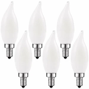 Luxrite Frosted LED Candle Bulbs 40W Equivalent 360lm 2700K UL E12 Base 6-Pack - Picture 1 of 7