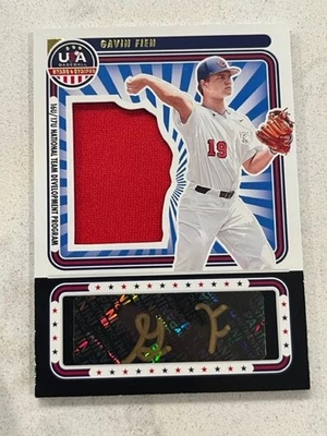 GAVIN FIEN 2024 USA Baseball Stars & Stripes GU Jersey AUTO Gold Ink # 15/49 - Image 1 of 2