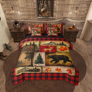 Rustic Farmhouse Comforter Set 7 Pcs King,Bear Deer Wildlife Bedding Set for ... - Bild 1 von 7