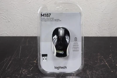 Logitech - M187 Mini Wireless Optical Ambidextrous Mouse - Black-white - Image 1 of 4