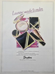 Stratton England Cosmetics Beauty Accessories Compact Comb Vintage Print Ad 1984 - Picture 1 of 4