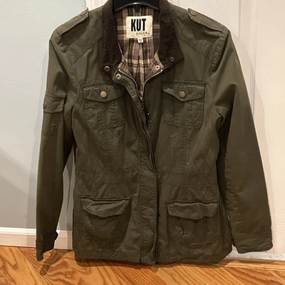 Kut from the Kloth Women’s Jacket Green Canvas Military Style Size M - Image 1 of 3