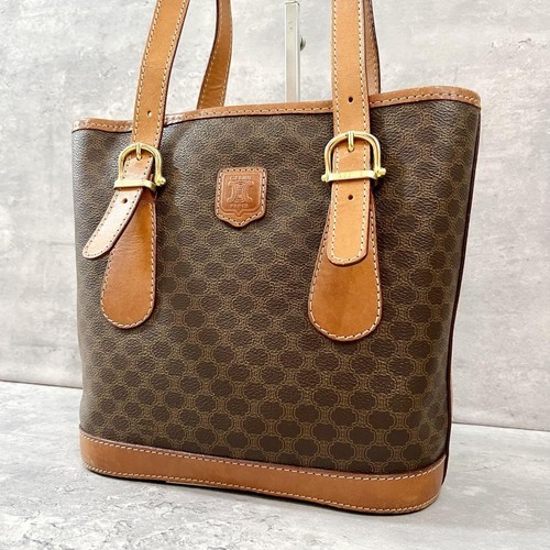 Borsa a mano Celine modello Macadam tote bag rivestita in tela