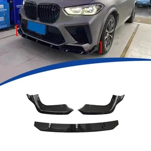 For BMW F95 X5M 2020-2023 Gloss Black Performance Front Bumper Lip Splitter Kit - Picture 1 of 14