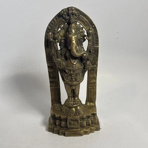 Vintage Solid Brass Lord Vishnu Hindu Statue Figure 8 inches Made In India Rare - Picture 1 of 18