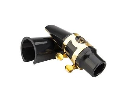 Alto Saxophone Mouthpiece Kit with Ligature,reed and Plastic Cap-Gold - Image 1 of 4