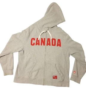 Hudson’s Bay Canada Olympic Embroidered Zip Up Hoodie Gray Men's Extra Large - Picture 1 of 5