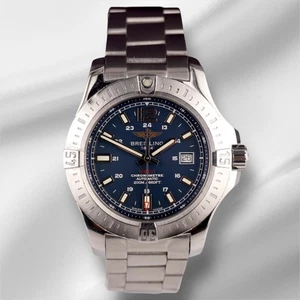 Breitling 44mm Colt Blue Dial Automatic Steel Mens Watch A17388 Papers - Picture 1 of 11
