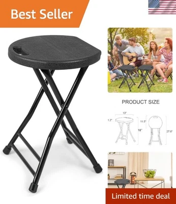Folding Stool with Handle Portable Lightweight 600 lbs Capacity Indoor Outdoor - Image 1 of 4