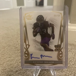 Kendre Miller 2023 Leaf Trinity Gold Rookie Auto /50 Saints TCU BA-KM1 (JM) - Picture 1 of 2