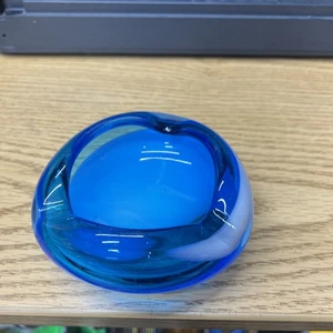 Posacenere vintage Murano sigaro anni 60 blu cobalto vortice - Foto 1 di 4