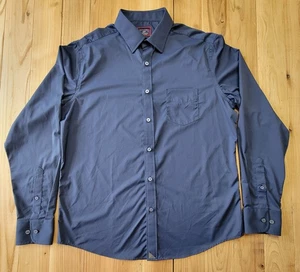 Untuckit Men's Large Slim Fit Navy Blue Long Sleeve Button-Up Shirt - Picture 1 of 10