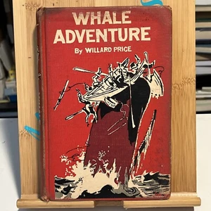 WHALE ADVENTURE hb First US Edition Book Willard Price 1960 Red Cover - Picture 1 of 19